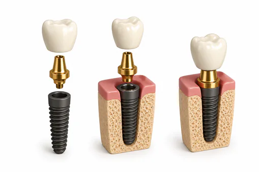 Dental implant stages diagram